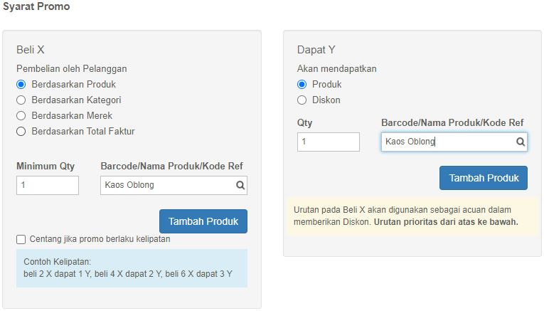 Contoh Promo Buy 1 Get 1