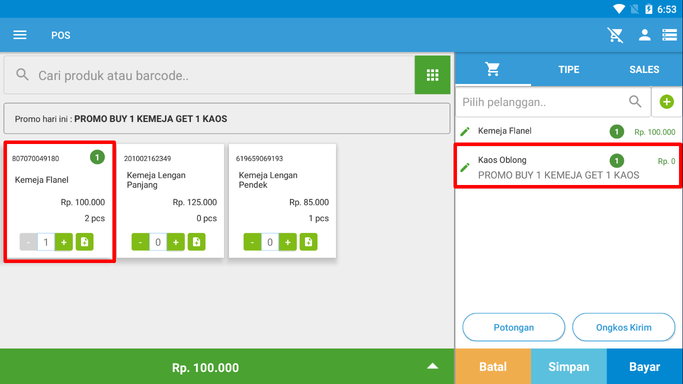 Input Produk di POS