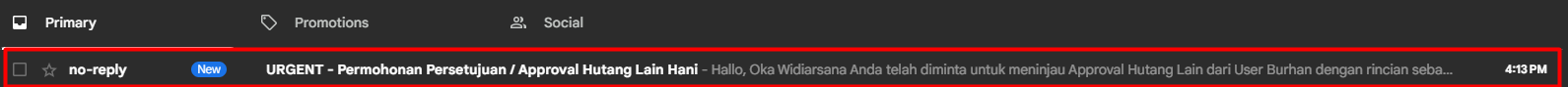 Email Notifikasi Approval