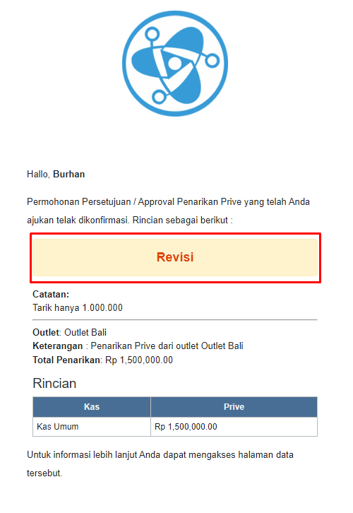 Email notifikasi approval revisi